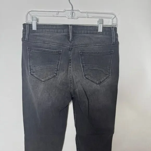 Driftwood Colette Jeans 26 Black Embroidered Side Stripe Boho Frayed Hem Denim‎ - Picture 6 of 15